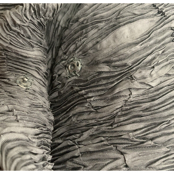 Anett Rostel Crinkle Pleat Jacket Size 42 Black Asymmetric Hem M/L Lagenlook - Picture 12 of 12